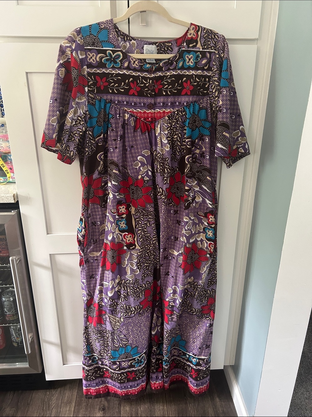 Only Necessities Purple Floral Patchwork Maxi Dress